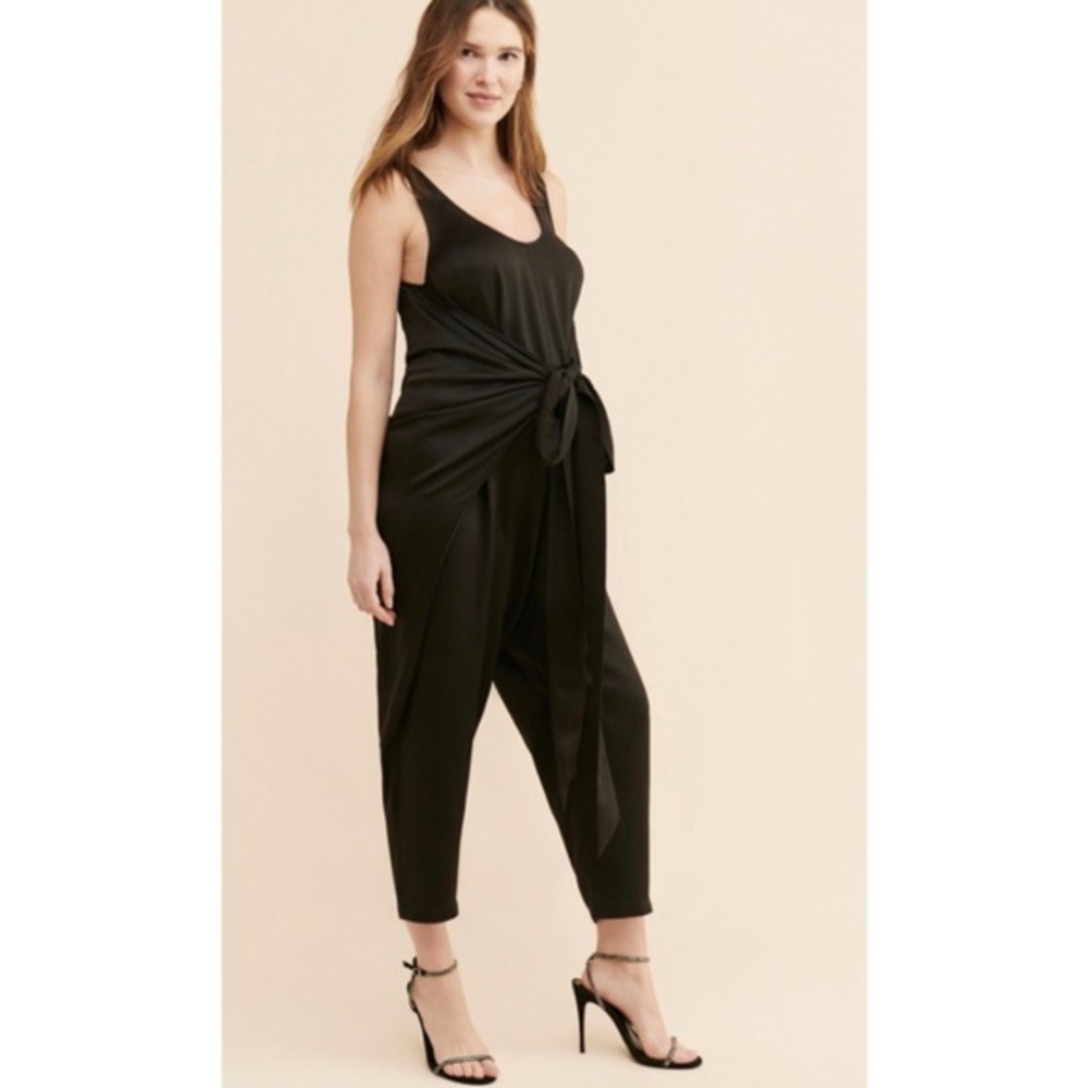 HATCH Black Wrap Around Convertible Adjustable Jumpsuit 2 Medium Maternity